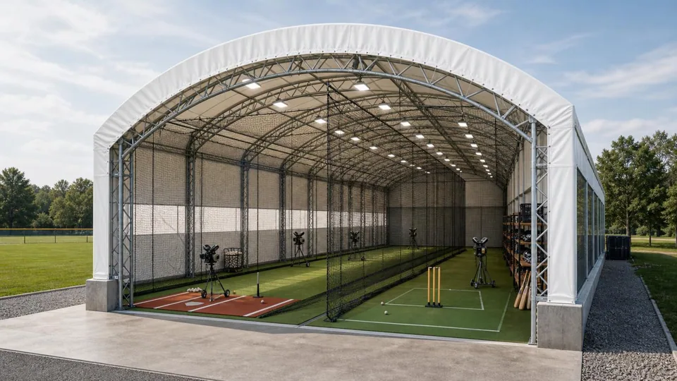 Тренировочные клетки для бейсбола — иллюстрация