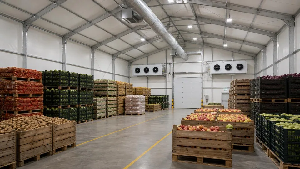 Хранение продукции с контролем температуры — иллюстрация